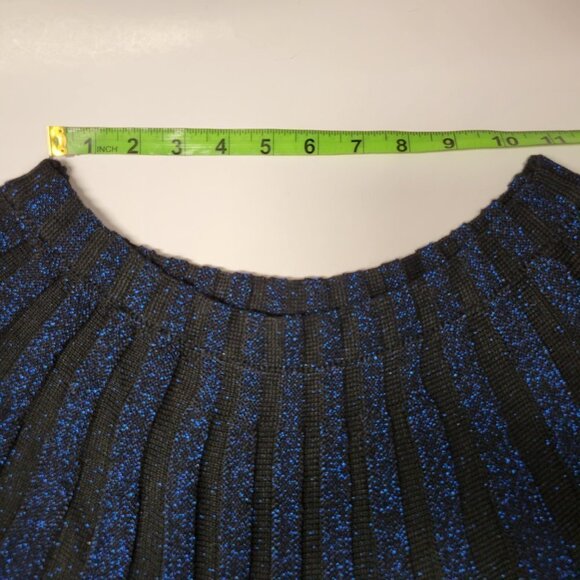 BLUE Glitter  Stretchy Tunic Knit Dress or Glitter Top One Size - Picture 8 of 12